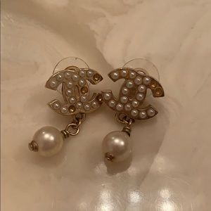 Authentic Chanel pearl earrings